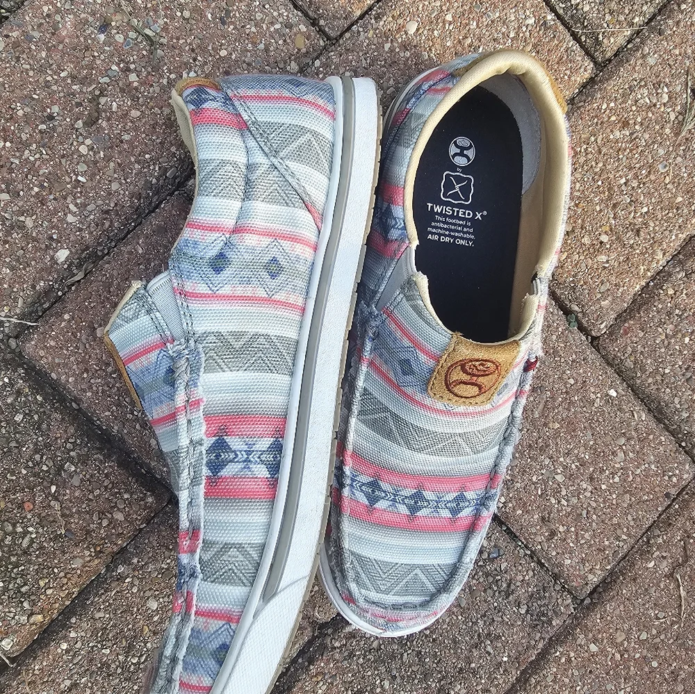 Twisted X Boots Hooey Slip On Loper Loafer Women's Sz 7 M Pink/Multi (NIB) - Picture 3 of 6